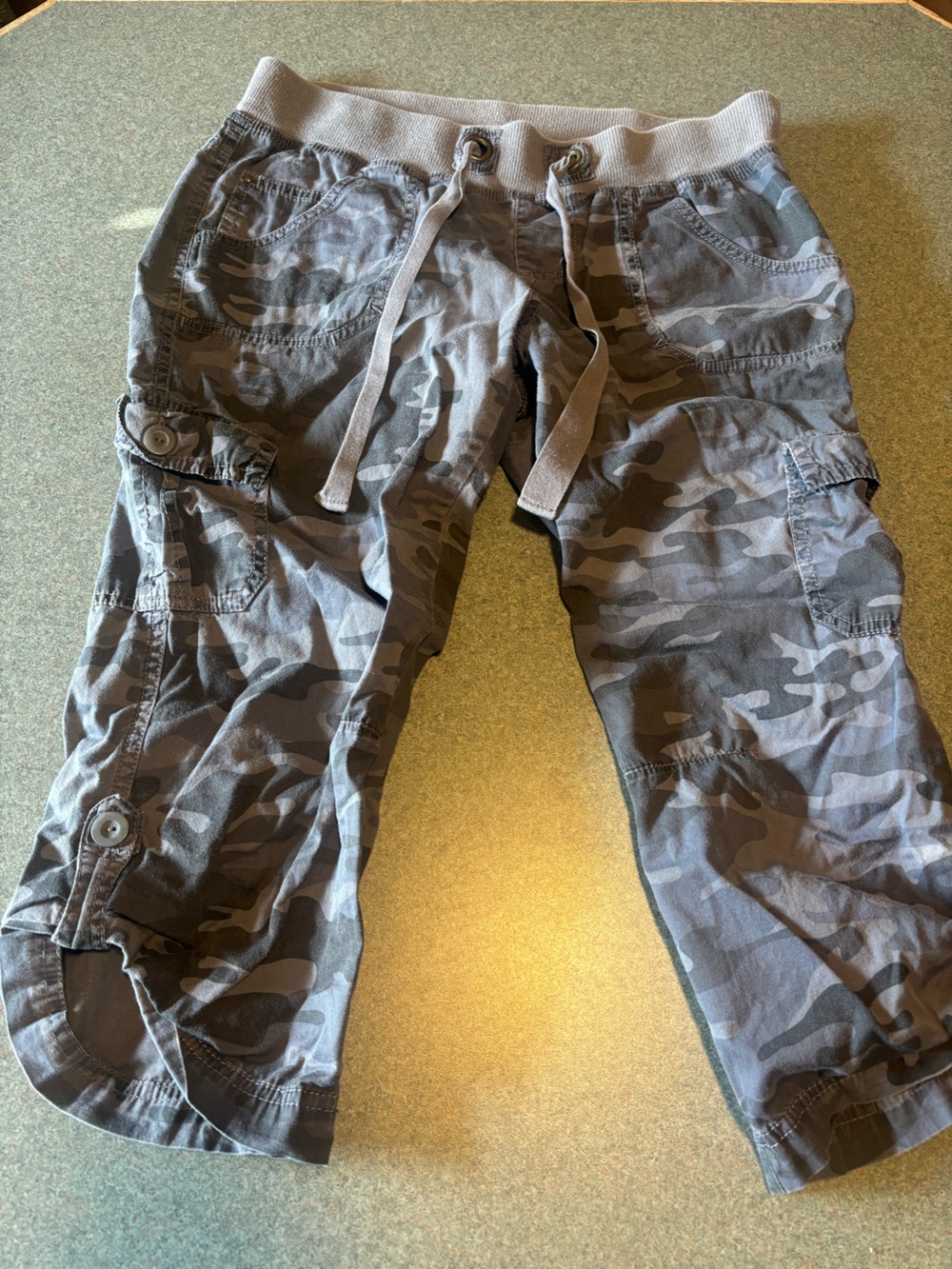OP Women's Ankle Cargo Pants in Gray Camo